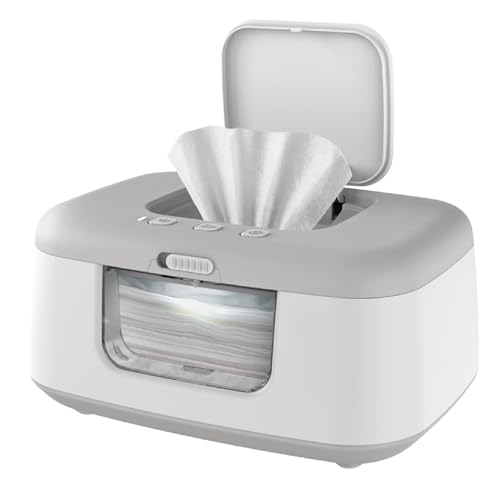 Image of Jool Baby TinyBums Baby Wipe Warmer & Dispenser with LED Changing Light & On/Off Switch (Gray)
