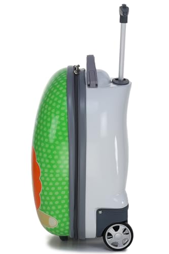Image of ACEPACK Kids Trolley 15 inch Green Polycarbonate Rolling Suitcase for Kids, Carry-On Hard Sided Travel Trolley