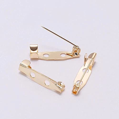 Image of jnd Brooch Clip Base Pins Safety Pins Brooch Settings Blank Base for DIY Jewelry Making Supplies Golden 25pc