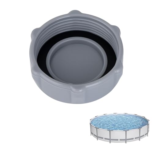 Replacement Drain Valve Cap Compatible with Bestway Pool Heavy Duty Drain Cap Plastic Hose Caps Fit Perfectly for No-Leakage Replacement Part for Above Ground Swimming Pool Accessories Grey