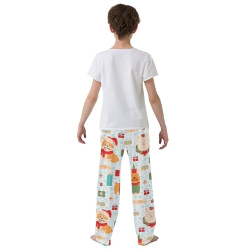 Boys' Pants Christmas Dogs Cute Puppy Gifts Long Bottoms Jogger Pants Elastic Waist Trousers with Pockets S-XL3
