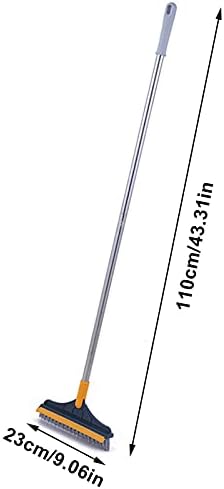 Eteslot Grout Cleaner Brush, Hard Bristle Scrubbing Brush with Rotated Detachable Long Handled, Bath Tub and Floor Tile Scrubber Brush for Kitchen, Bathroom, Livingroom