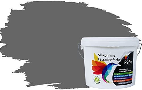 RyFo Colors Silikonharz Fassadenfarbe Lotuseffekt Trend Fledermausgrau 6l -...