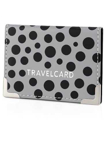 ORCHIDS Travel Oyster Card Bus Pass Holder Wallet Rail Card Cover CASE (Polka Dot(Gray))
