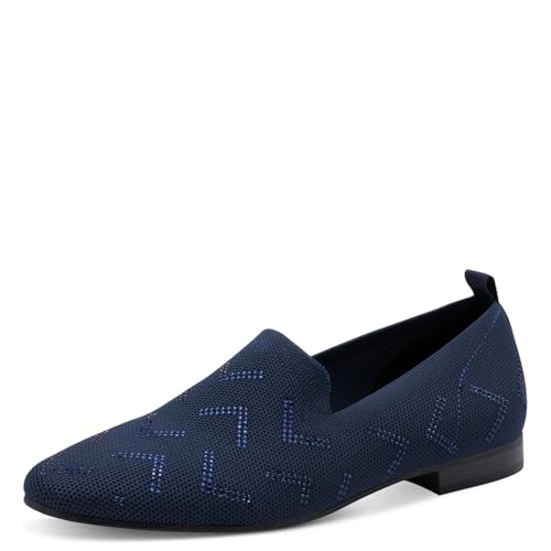 MARCO TOZZI Damen Slipper mit Blockabsatz Runde Spitze, Blau (Navy), 40 EU