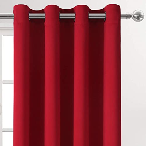 DWCN Christmas Decorative Red Curtains for Living Room Blackout Thermal Insulated Eyelet Bedroom Curtains 46 x 72 Inch 2 Panels - Image 2