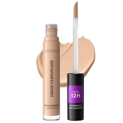 CATRICE Liquid Camouflage High Coverage Concealer 015 Honey – Hohe Deckkraft & 12h Halt – Flüssige Textur ohne Silikone – Make-up Vegan, Wasserfest & Transferproof – 5 ml
