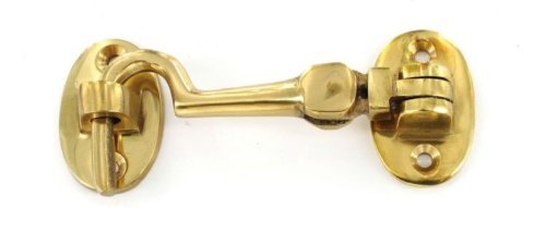 Choicefullbargain 100Mm - Brand New Cabin Hook And Eye Catch For Gate Shed Garage Patio Door Polished Brass