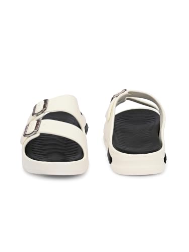 Image of SLIPOVER Men EVA Double Strap Sandals | Adjustable Buckle Comfort Slides | Lightweight Anti-Slip Ventilated Casual Sandals for Everyday Indoor Outdoor Wear