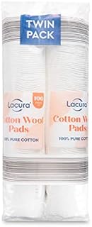 Lacura Pure Cotton Wool Pads 3 x 200 Twin Pack 600 Non-Fleecing No Shed Pads