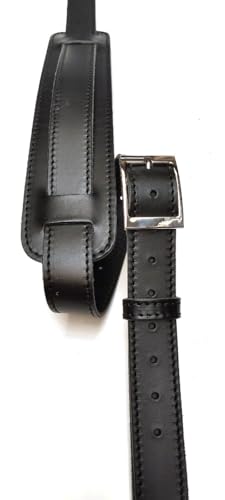 Vintage Sangle pour guitare et basse en cuir noir by Custom Style