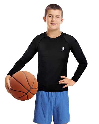 Roadbox Camisetas de compressão juvenis para meninos – camiseta atlética de manga comprida para cria