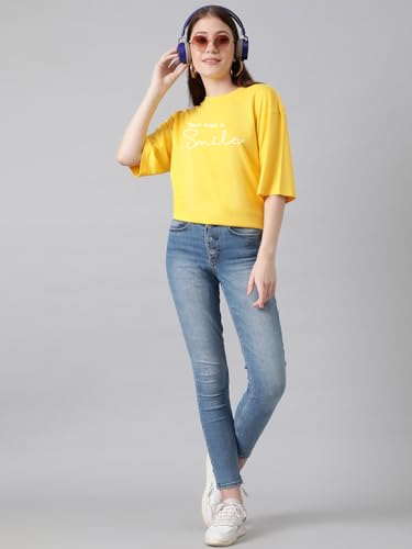 Image of KOTTY Quirky Printed T-Shirt for Women | Fun & Playful | Casual Chillwear