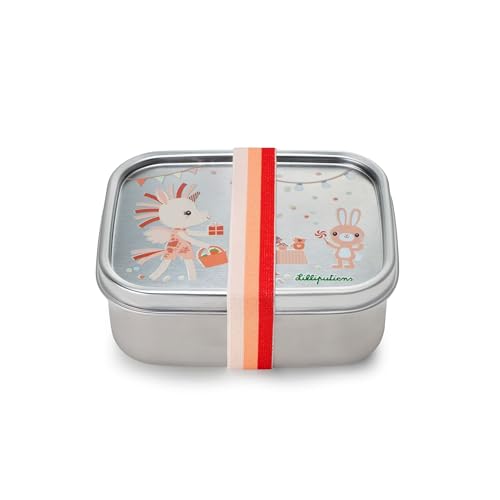 LILLIPUTIENS Lunch box Happy Lena, Portapranzo in acciaio inox con coperchio fissato da elastico, Mantiene i pasti freschi, Ottimo per la scuola, le uscite e i picnic, Dai 2 anni, 84468