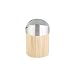 Axentia Bonja - Cubo de basura de bambú y acero inoxidable mate,...