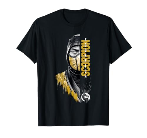Mortal Kombat Klassic Scorpion Split Face Bust Portrait T-Shirt