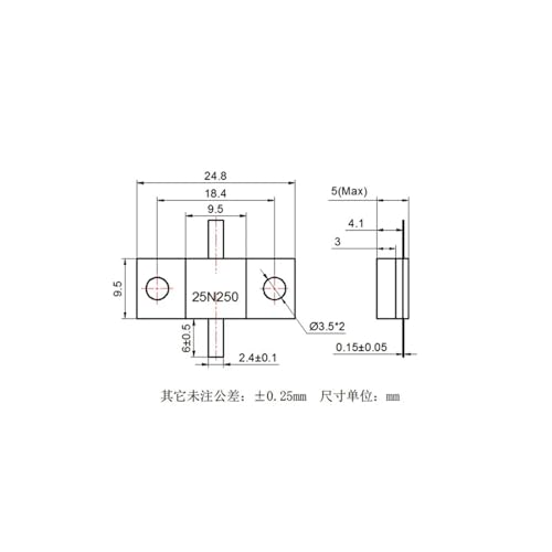 Résistance à bride 25 ohms de 250W R 25N250 pour circuits haute puissance - 2