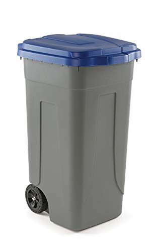 Mobil Plastic Kit 4 bidoni raccolta differenziata 100 lt. Giallo + Blu + Rosso + Verde | 4 Pattumiere con ruote incluse | Secchi Spazzatura 100 Lt | Contenitori Rifiuti