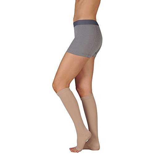 Image of Juzo Dynamic 3511 Knee-High Compression Stocking 20-30 mmHg Open Toe, Short | Medical compression stockings, men and women, stays put, high comfort and durability, excellent containment for swelling