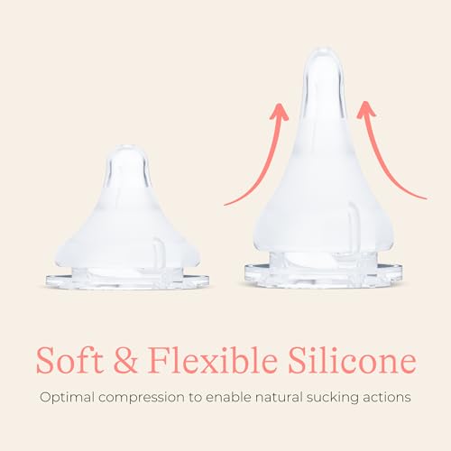 Lansinoh NaturalWave Baby Bottle Nipples, Extra Slow Flow, Size XS, 0+ Months, 4 Count – 100% Soft, Durable Silicone, Made Without BPA BPS, Anti-Colic, Supports Baby’s Developing Mouth and Teeth