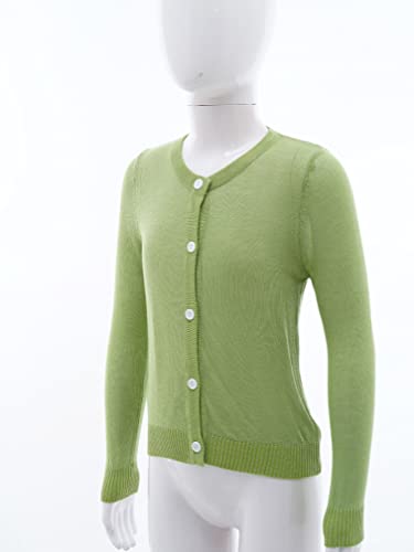 easyforever Kids Girls Knit Cardigan Sweater Long Sleeve Crewneck Casual Button Down Soft Knitted Top Outerwear4