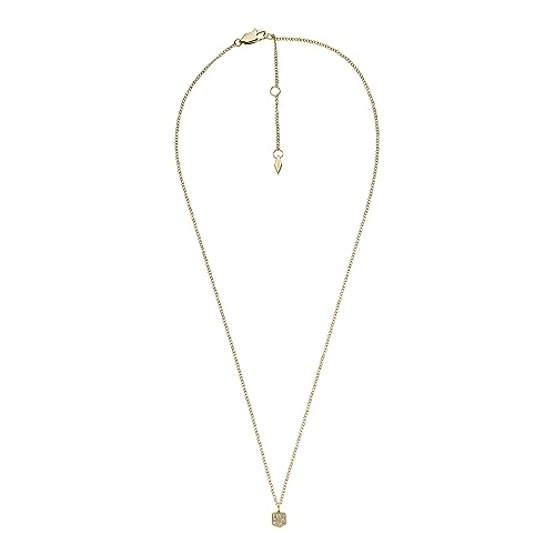 Image of Fossil Women's Gold-Tone Stainless Steel Pendant Chain Necklace for Women