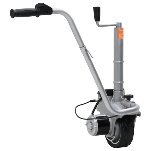 Gecheer Stützrad Motorisiert Rangierhilfe für Anhänger, 12V 350W Motor, höhenverstellbare Klemme, Gummirad für Traktion, für Anhänger bis 2270 kg