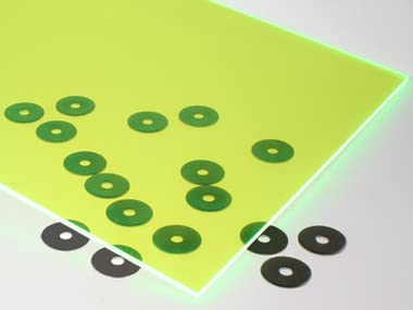 Lámina acrílica fluorescente verde 6mm 11.875x11.875 pulg miniatura 5