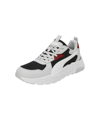 PUMA Herren Trinity Lite Sneaker, Black White-Glacial Gray-Intense Red, 42 EU