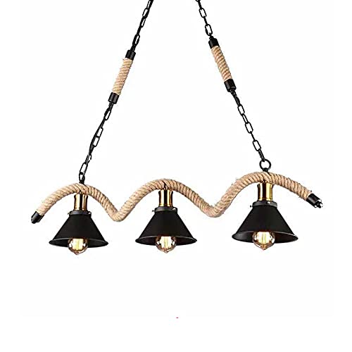 Chandelier corde de chanvre style industriel américain rétro YRYRYW pour café et hôtel