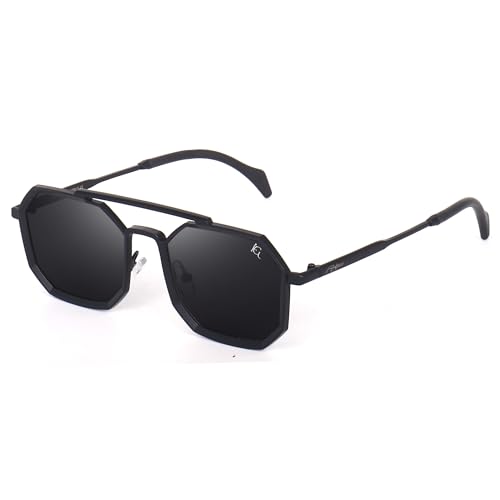 Image of Hexagon Round Sunglasses Metal Frame Stylish Goggles For Men's and Women's