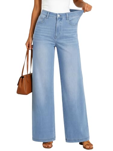 Light blue Wide-Leg Cotton Jeans