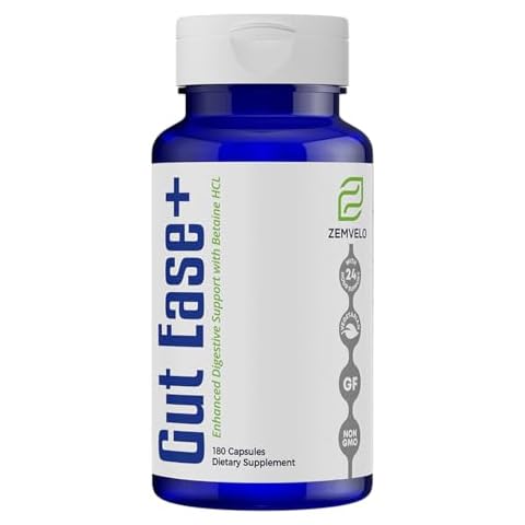 Gut Ease+ - Balances HCL Levels | Supports Protein Digestion | Maximizes Nutrient Absorption | 90 Day Supply Cover