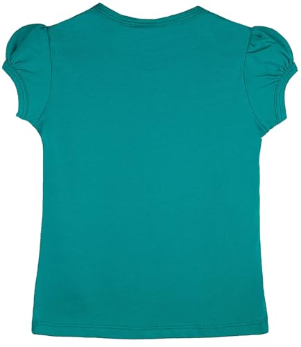 Image of Lilax Girls Short Puff Sleeve Cotton T-Shirt, Toddler & Little Girls Top | 95% Cotton Puff Sleeve Tee; Crewneck, Short Sleeve; Toddler & Girls Sizes 2T-12; for School, Play & Everyday; Machine Wash