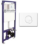 Vorwandelement Unterputz WC Unterputzspülkasten Spülkästen Wand WC SET WC Sitz Soft Close Vorwandspülkasten Montageelement Hängewand Element+Drückerplatte (Drückerplatte 1)