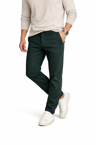 Image of DENRO Men's Slim Fit Cotton Stretch Trousers | Smart Casual & Workwear Pants for Office Use | 98% Cotton 2% Spandex Fabric | Mid-Rise Tailored Fit | Sizes 28-38