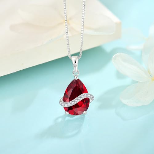 Teardrop Necklace for Women 925 Sterling Silver Birthstone Necklace Pendant Jewelry Gifts for Her4
