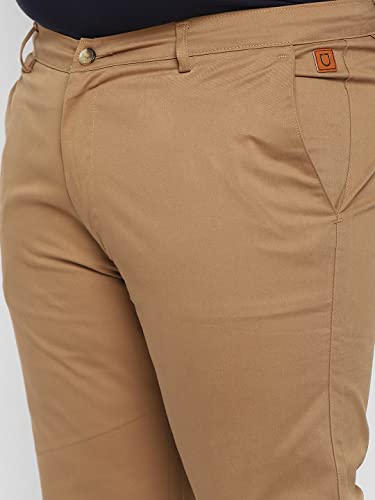 Image of Urbano Plus Men Mid Rise Cotton Regular Fit Casual Chino Pants Stretch