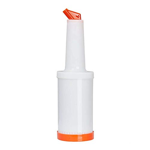(1-PC-1Qt) Orange Store N Pour Spout Bottle Containers Flow-N-Stow Fruit Juice & Liquor Bar Pour Bottles