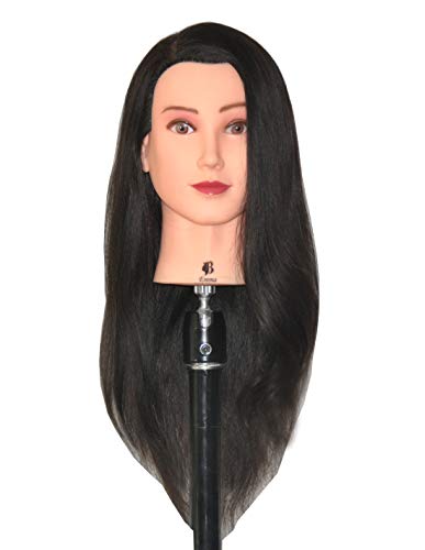 Bellrino 24" 100% Human Hair Cosmetology Mannequin Manikin Training Head with Human Hair - Emma