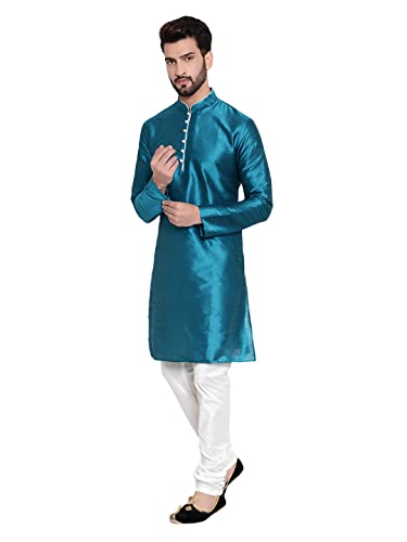 Image of HUZUR Mens Silk 6 Loop Kurta Pajama