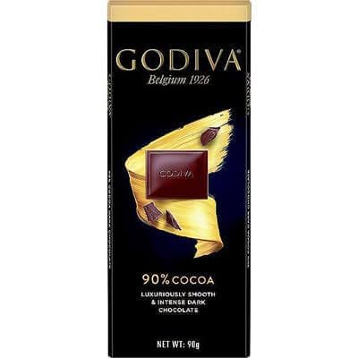 Godiva Belgium 1926, 90% Cocoa Luxuriously Smooth & Intense Dark Chocolate Bar 90g (Imported Belgium)