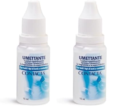 Contacta, Soluzione Umettante a Base di Acido Ialuronico per Lenti a Contatto, Idratazione di Occhi, Ideale per Tutti i Tipi di Lenti, 15 ml (Confezione da 2)