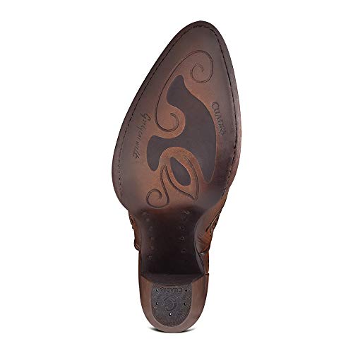 Cuadra Women's Bootie In Genuine Leather With Embroidery And Zipper Brown 7.5 #TOP5