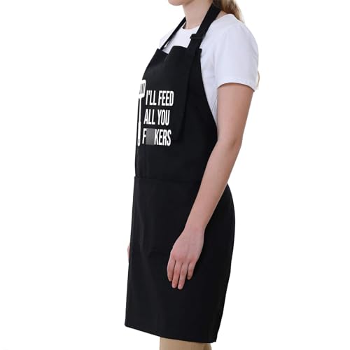 Miracu Funny Cooking Aprons for Men Women, Funny Dad Gifts for Mens Father, Mom - Fathers Christmas, Birthday Gifts for Dad Step Brother Boyfriend Husband, Cool BBQ Grilling Kitchen Chef Apron