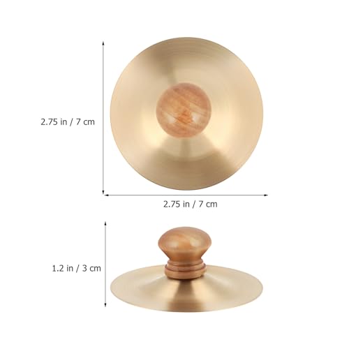 image for jojofuny 1 Pair Finger Cymbals: 7cm/2.75inch Brass Mini Hand Cymbals f
