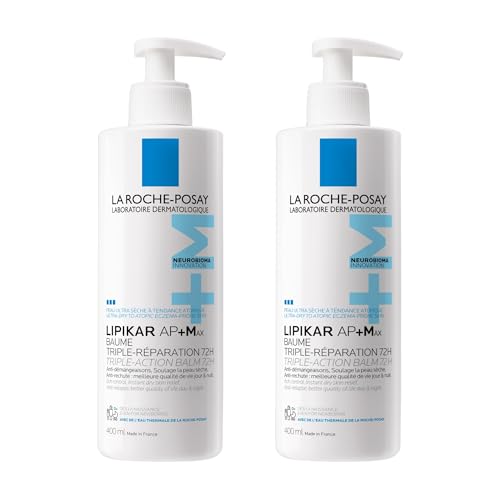 Image of La Roche-Posay | Lipikar Balm AP+M Lipid-Replenishing Balm | Triple Repair | Anti-Scratching, Anti-Relapse, Immediate Soothing | Face & Body | Dry, Very Dry & Atopic Skin | Pack of 2 x 400ml