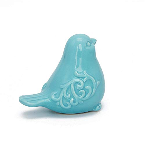 Saideke Home Blue Glazed Small Ceramic Chubby Bird Figure Ornaments,Animal Model Gift For Home Garden Statue Decorative Crafts #TOP2