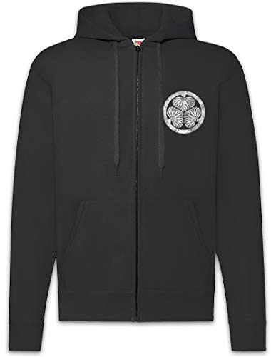Sweat à Capuche Tokugawa Clan avec fermeture éclair - Veste homme imprimé blason japonais
