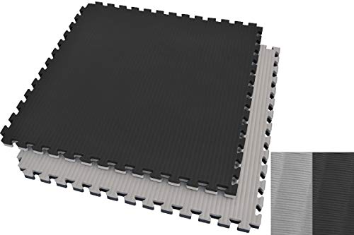 Ninestars Tatami Puzzle 4 cm, color negro y gris, diseño de paja de arroz